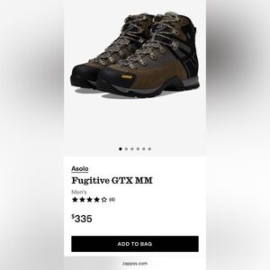 Asolo Fugitive GTX MM Men's Brown and Black Hiking Boots - Size 10.5